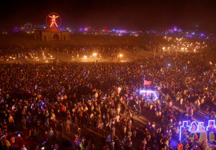 Participants fill the Playa as approximately 70,000 people from all over the world gather for the 30th annual Burning Man arts and music festival in the Black Rock Desert of Nevada, U.S.